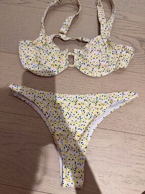 Yellow Floral Two-Piece Bikini Set